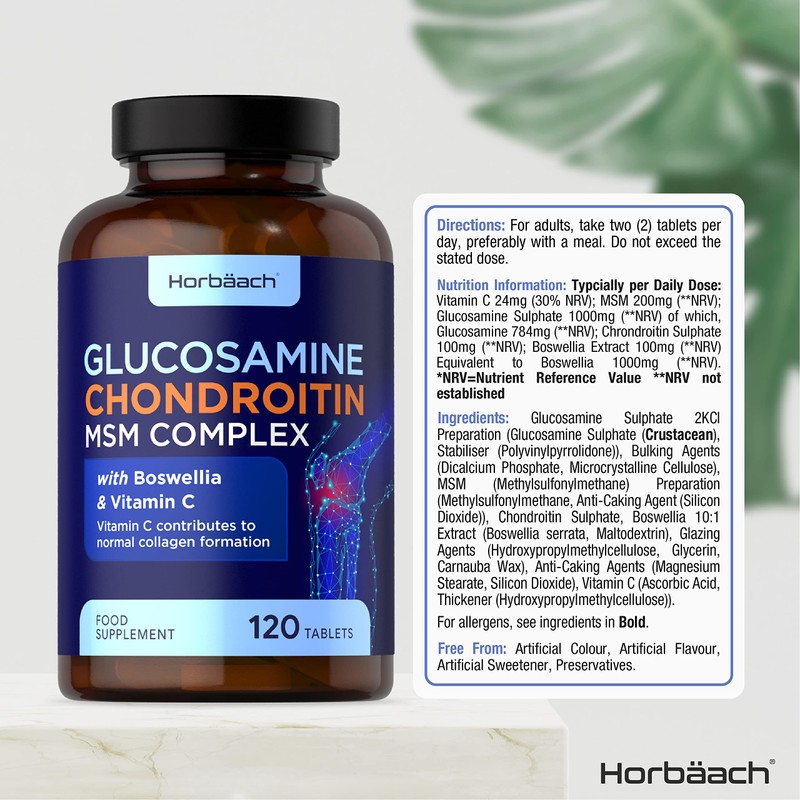 Glucosamine Chondroitin MSM Complex | High Strength | 120 Tablets