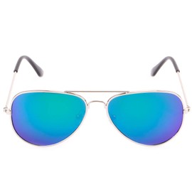 Creamily Kids Aviator Sunglasses For Boys Girls Children Toddler Age 2-9 Kids Sunglasses Polarized UV Protection (Green Flash)