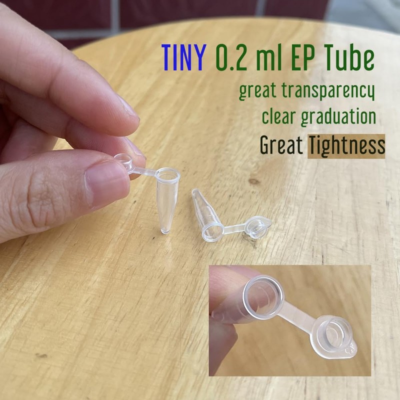 LAMPPE 100 Piece Tiny 0.2ml Microcentrifuge Tube Graduated Holder Vial