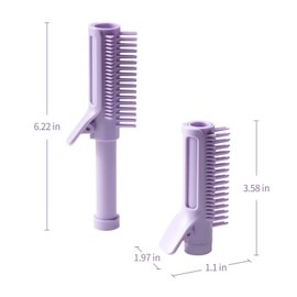 2 in 1 Hair Comb Roller, Volumizing Hair Clips for Fluffy Bangs, Easy High Crown Volume Tool for Women, No Crease Hair Root Lifting Clips & Portable Anti-Knot Hair Comb With Retractable Handle, Purple