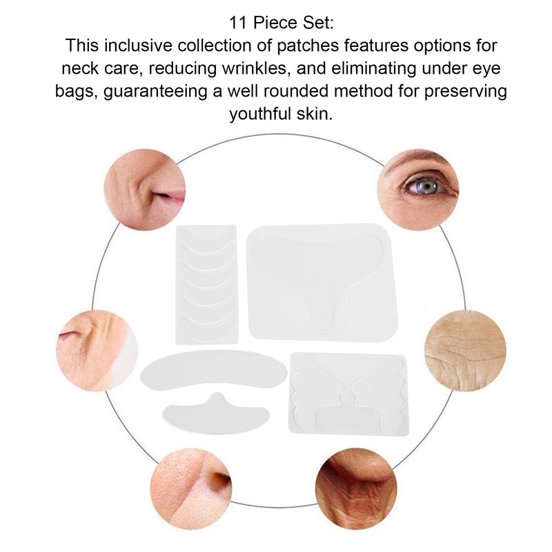 11pcs Facial Wrinkle Flattening Patch Remove Eye Bags Silicone Anti