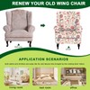 CRFATOP Wingback Chair Covers 2 Pieces Stretch Printed Wing Back