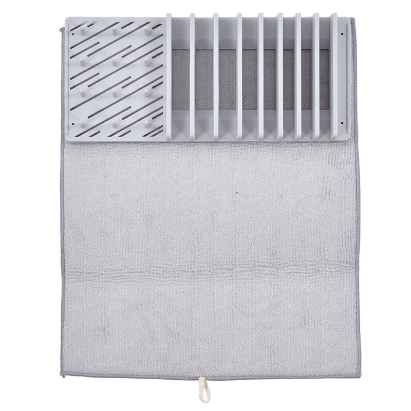 Dish Drying Mat with Rack Water Absorption Folding Design Dish