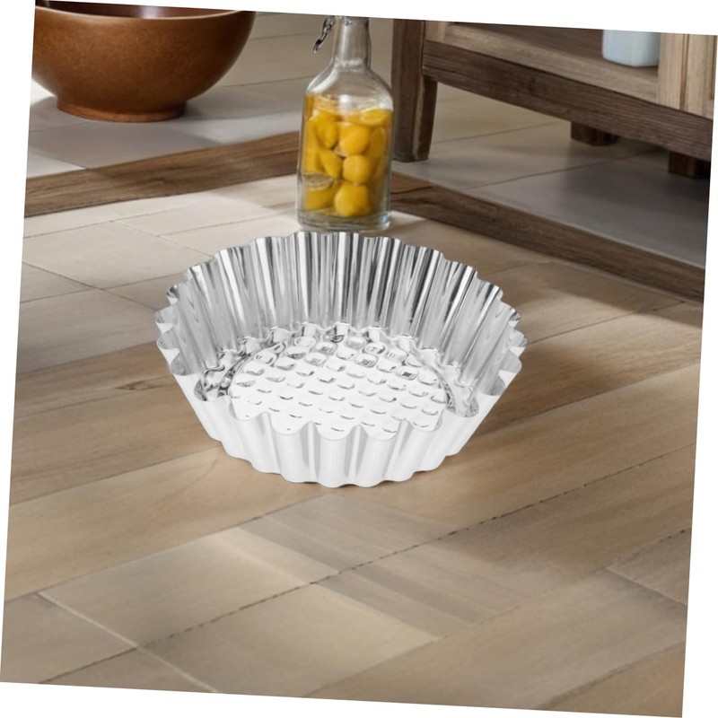 Gatuida 30pcs Stainless Steel Egg Tart Molds with Decorative Fluted