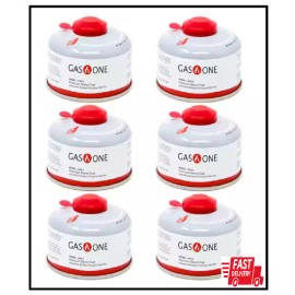 GAS ONE 100g Isobutane Camping Fuel Blend Lightweight Portable Gas Canister (6-Pack)