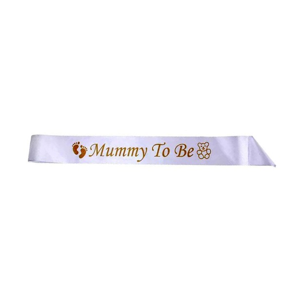Mummy to Be Sash White, Satin Baby Shower Decorations, Gifts