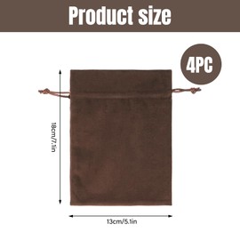 4 Pcs Jewellery Bags, Velvet Jewelry Pouches, Drawstring Gift Bags, Soft Velvet Bags with Drawstrings, Small Jewellery Drawstring Pouch for Jewelry Crystal Travel Organize for Earring (4 Colors)