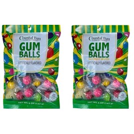 Fruit Flavored Bubble Gum Balls, Individually Wrapped, 2 Bags Bundle, Party and Gumball Machine Refills