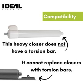 Ideal Security 9700 Heavy Pneumatic Touch & Hold Storm and Screen Door Closer for Wood, Aluminum, and Vinyl Doors, Silent and Smooth Closing, 11.5", White