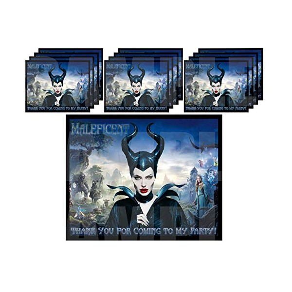 Maleficent Stickers Party Favors Supplies Decorations Gift Bag Label Stickers ONLY 3.75" x 4.75" -12 pcs Halloween Mistress of Evil Princess Aurora Sleeping Beauty Queen Ingris Malificent
