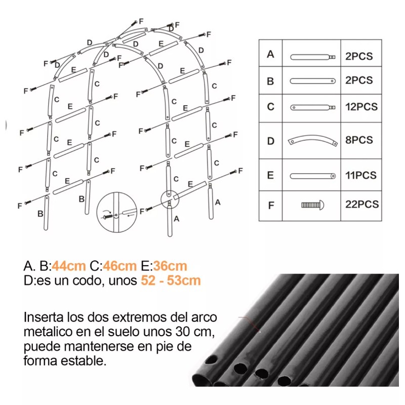 Arco De Boda Decoracion Plantas Fiesta Metal Con Base 2.4m