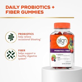 Align Probiotic, Probiotics + Fiber Gummies, Probiotics Help Relieve Occasional Bloating*, Fiber Helps Support a Healthy Digestive System*, #1 Doctor 
