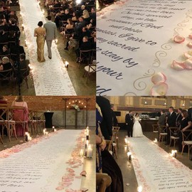 VictoryStore Wedding Aisle Runner, 54 Inches Wide, Custom Long Aisle Runners, Full Bible Verse, Vows or Message and a Custom Photo (10 Feet Long)