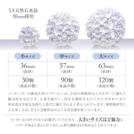 Natural Gemstone Crystal 5A, Fullerene, 0.4 inches (10 mm), Sacred Geometry, Bucky Ball, Power Stone, 2.5 inches (63 mm), 120 Pieces, Natural Stone Appraiser, Ascending Dragon, Drawstring Set, Large