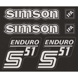 Transparent Simson S51 Enduro Sticker Set IFA | 6 Pieces | Tank & Side Cover | DDR Retro Premium