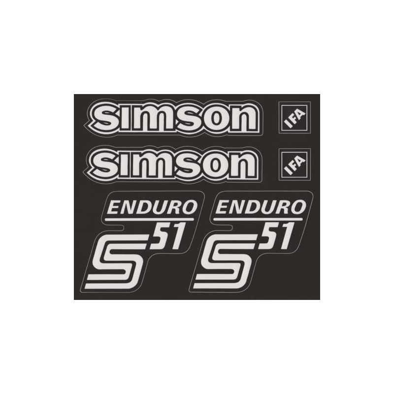 Transparent Simson S51 Enduro Sticker Set IFA | 6 Pieces