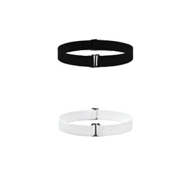 Tangseajiao 2pcs Black and White Adjustable Belt, Shirt Band for Women the Stretch to Change the Style of Your Tops