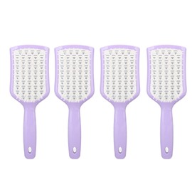4pcs Curved Vented Brush Wet Dry Vented Detangling Hair Brush Prevents Breakage Vent Styling Brush for All Hair Types