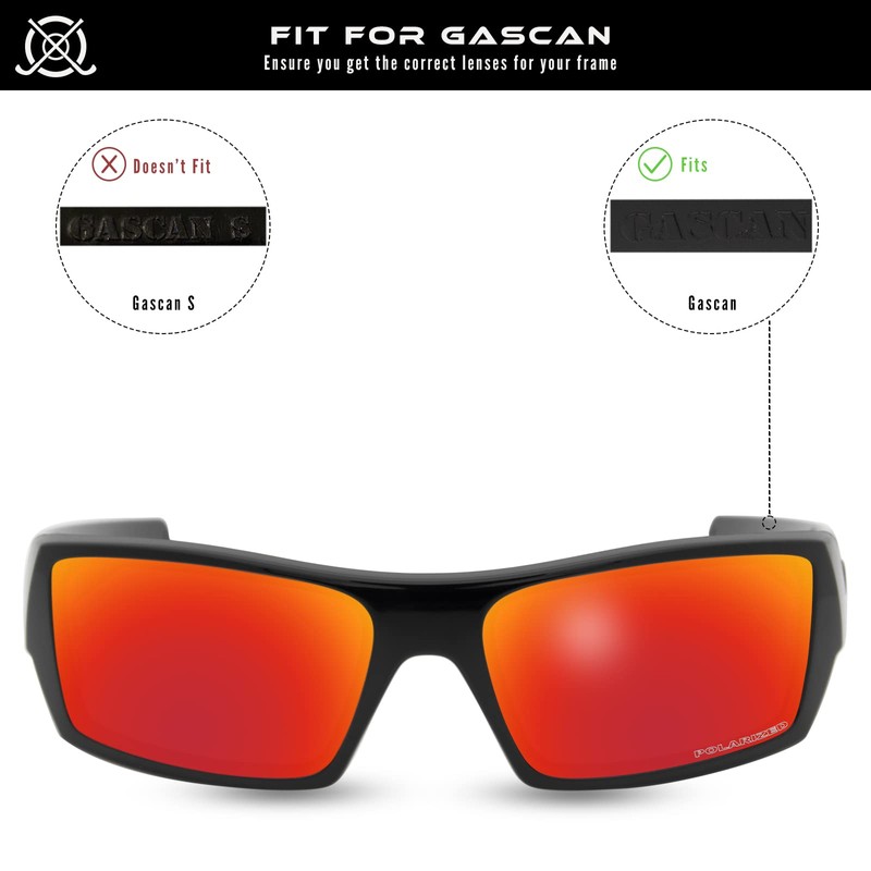 SOLODAD Replacement Lenses for Oakley Gascan OO9014 Sunglasses Polarized-Lava Red