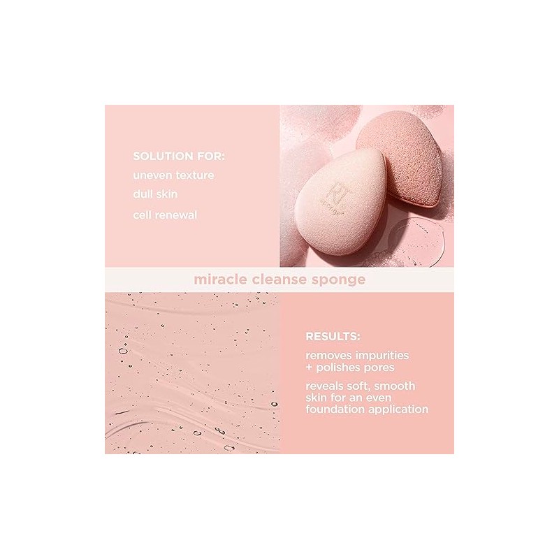 Real Techniques, Miracle Cleanse Sponge, Esponja para Lavar y Exfoliar