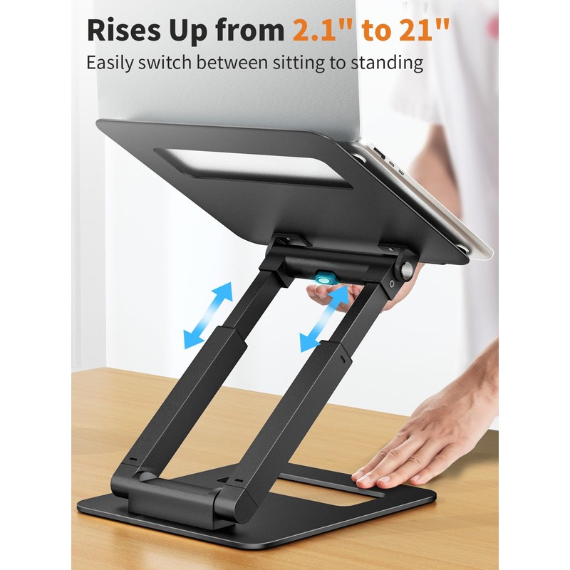 tounee Laptop Stand for Desk Adjustable Height, Telescopic Computer Stand