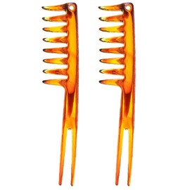 Abaodam 2PCS Hair Detangling Wide Tooth Comb for Wet and Dry Thick Curly Wavy Long Hair Detangler Comb with Handle for Men and Women