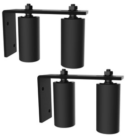 SongYung 4" Gate Roller Guide with L-Bracket, Universal Adjustable Gate Guide Roller,Sliding Gate Rollers,Heavy Duty Sliding Gate Kit for Door Hardware and Sliding Gates(2Pack-Black)