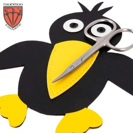 3 Swords Germany – Baby nail scissors safety scissors for children/babies/todddlers/infants with funny bird case 'Corbie' - stainless steel brand quality MADE IN GERMANY (555)
