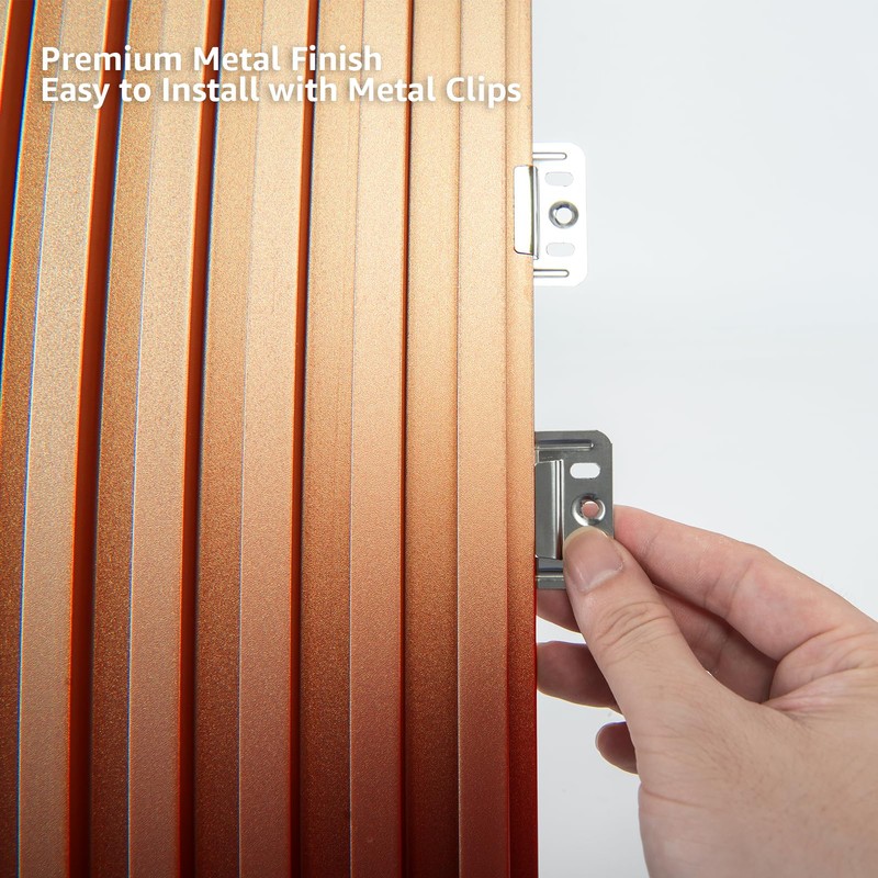 Art3dwallpanels Slat Wall Paneling, 104'' x 6.7'' Glossy Metal Finish