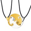 Feilok Couples Stainless Steel Chain Puzzle Cat Necklace Friendship Chain