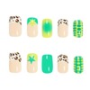 BABALAL Press on Nails Short Square Fake Nails Summer Glue