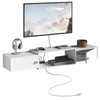 HOOBRO 55" Floating TV Stand with Power Outlet, Modern Wall