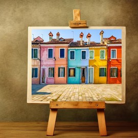 XTXGERL Paint by Numbers Kit for Adults Beginner burano Famous Old Town Italy DIY Frameless Painting by Numbers Canvas Acrylic Oil Painting for Home Decor Gifts 16"x20"