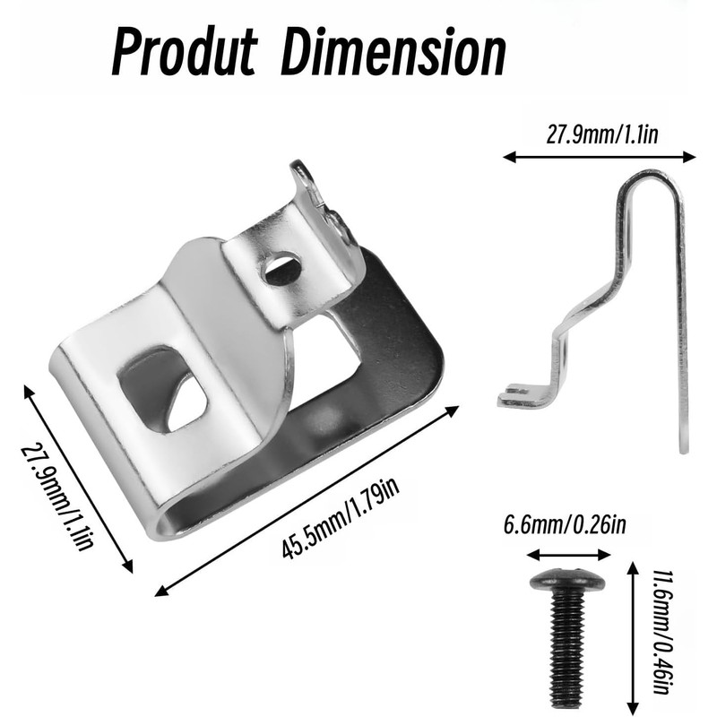 10-Pack Belt Clips for Dewalt 304 Stainless Steel Drill Tool