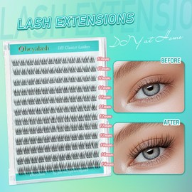 Obeyalash Cluster Lashes Individual Eyelashes DIY Eyelash Extension Mix 10-13mm False Eyelashes Clusters Wispy Lash Clusters Natural Look