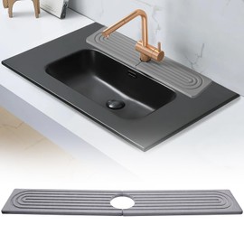 Faucet Mat for Kitchen Sink, 24'' Long Diatomite Fast Drying Stone Sink Tray, Super Absorbent Faucet Splash Guard for Kitchen Sink and Bathroom Counter