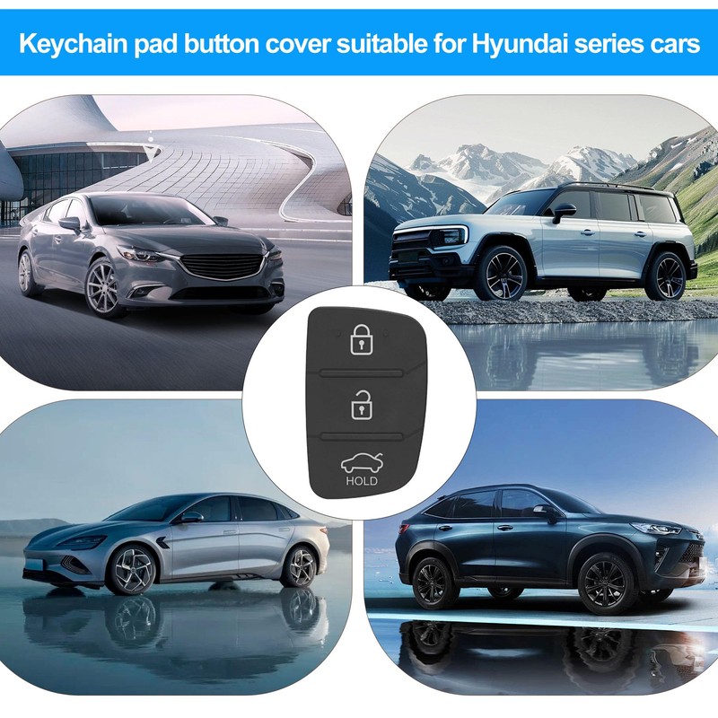 3Pcs Car Key Covers Replacement Durable Rubber Buttons Car Key