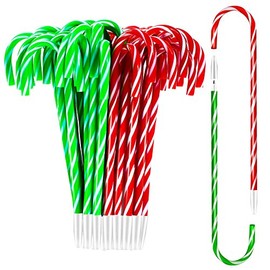 60 Pieces Christmas Candy Cane Pen Stripes Ballpoint Pens for Christmas Party Present Stationery Supplies, Black and Blue Ink (Red White, Green White)