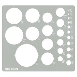 Aleks Melnyk No.200 Metal Circle Template metric, Circle Tracers for Drawing, Circle Ruler, Circle Templates for Drafting, Round Stencil, Architect Tool, Metal Design Template, Circle Stencil Painting