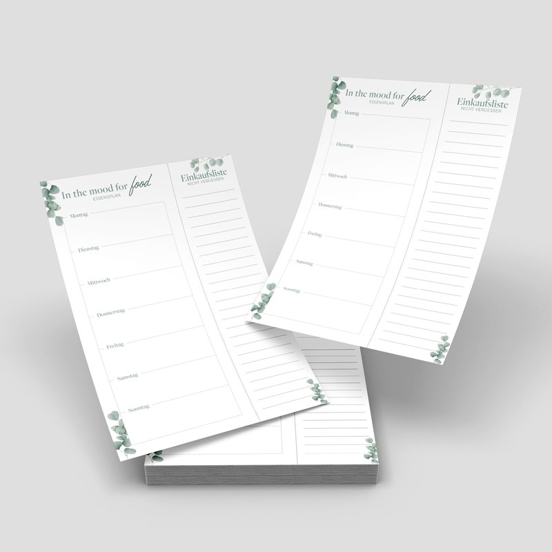 Primus Print Menu Planner with Shopping List - Food Planner