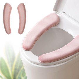 Thick and Elastic Toilet Seat Cover – Washable & Reusable with Double-Sided Velcro for Easy Attachment – Cushioned Mat with Thick Sponge for Extra Comfort (Pink)