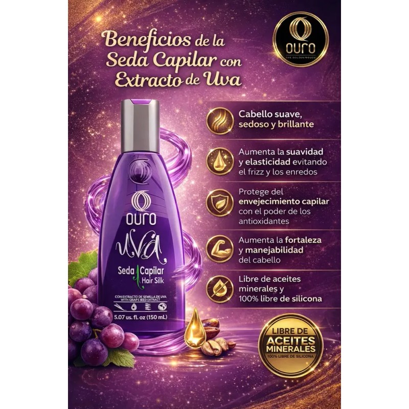 Seda Capilar Ouro® De Uva Hair Silk 150 Ml. (1