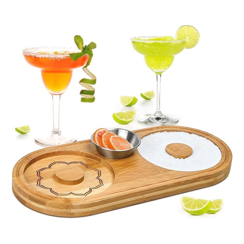Daiilg Bamboo Barkeepers Salt Box Sugar Rimmer Cocktail Salt Shaker