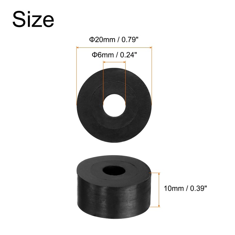 QUARKZMAN Pack of 16 Rubber Washers Rubber Spacer 20 mm