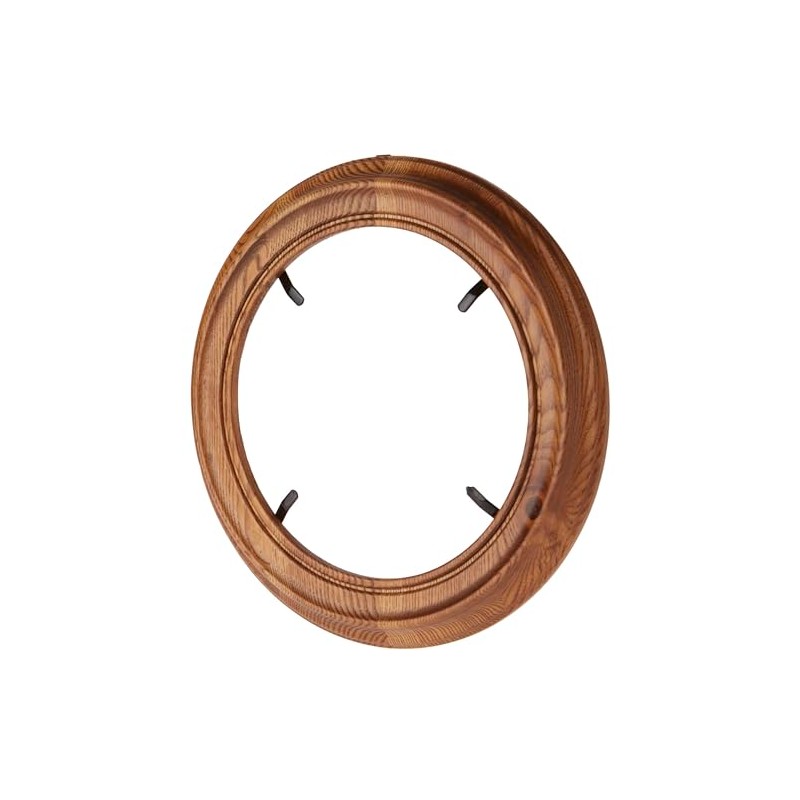 Bard's Red Oak Finish Round Wall Mountable Plate Frame, 11.25"