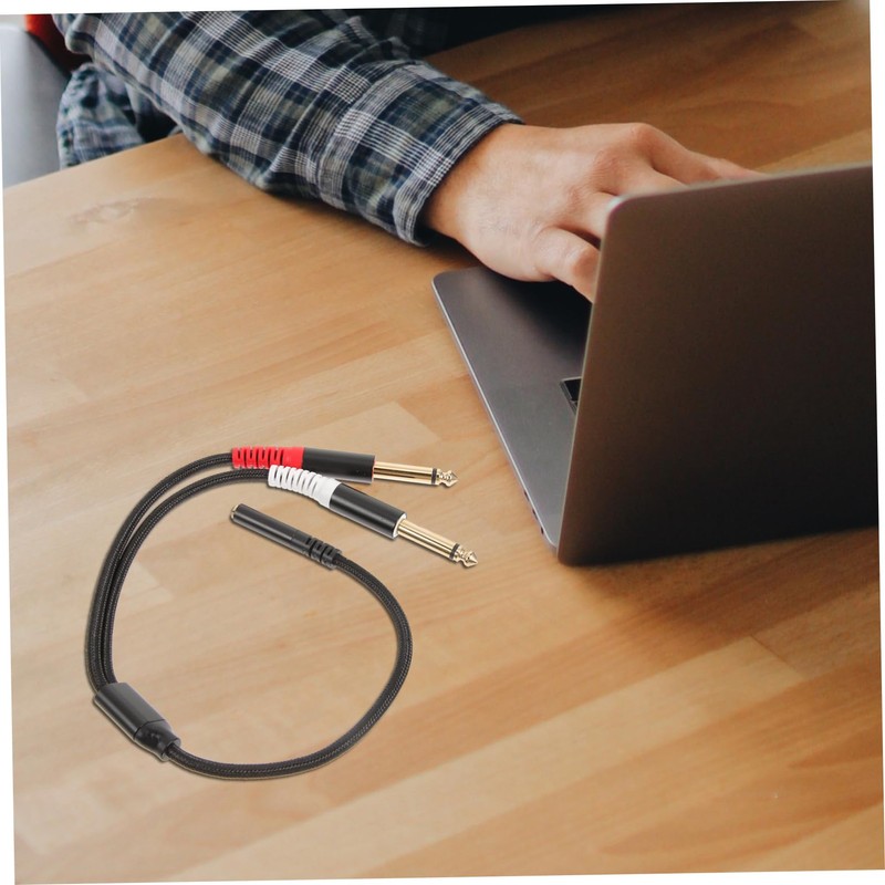 LABRIMP Audio Adapter Cable Headphones Jack Male Cord Dual Plug