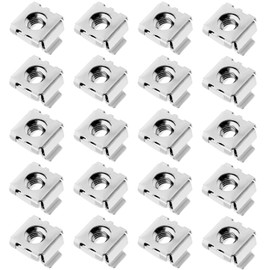 EMSea 20pcs M5 Cage Nuts 304 Stainless Steel Nuts Assembly Kit for Network Cabinets Server Cabinets Electronics Casings Racks Silver