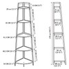 VERYKE 5- Tier Corner Bookcase Corner Ladder Shelf Modern Bamboo