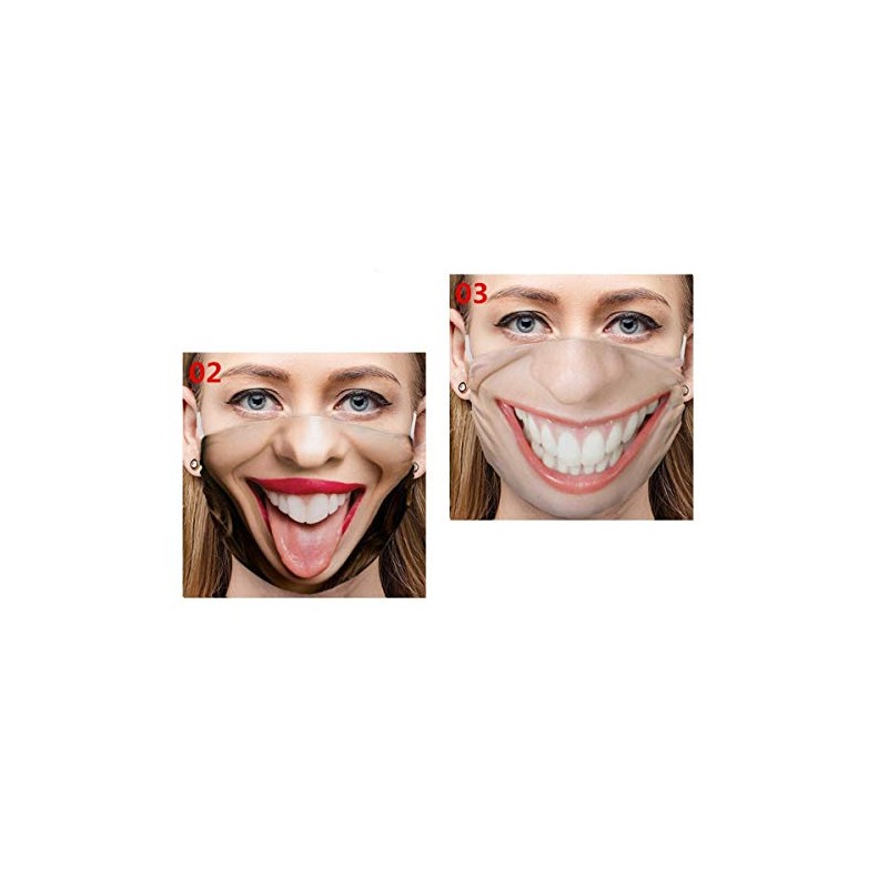 2 Pack Funny Masks Washable & Reusable Funny Face Mask