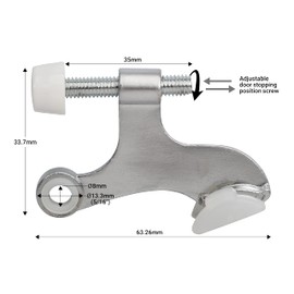 10 Pack Rok Hardware Adjustable Heavy Duty Hinge Pin Door Stop in Brushed Chrome Finish, ROKDSP1BAC